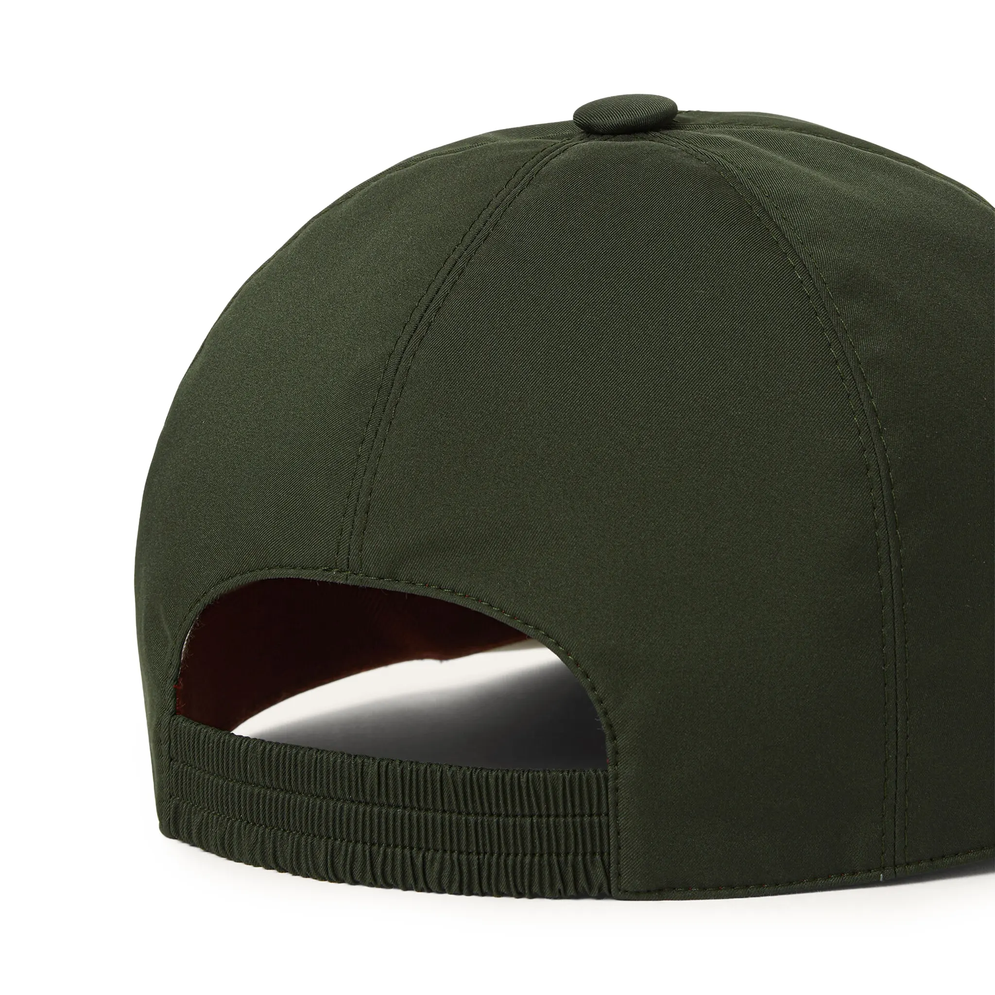 Back View of Loro Piana Microfibre Storm System Ireland Green Ivory Baseball Cap FAP9958_B3MA
